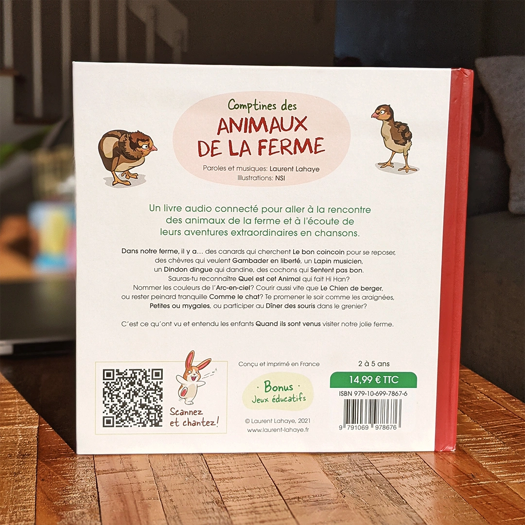 'Les comptines des animaux de la ferme' book back cover