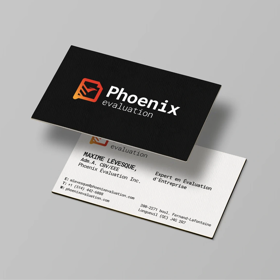 Phoenix Evaluation business card mockup